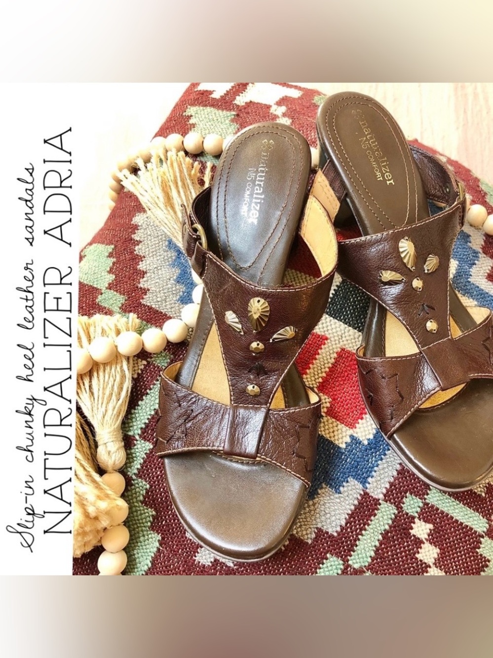 Naturalizer Adria Leather Open Toe Heel Sandals